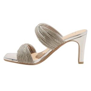 A New Day Tammy Women's Rhinestone High Heels Dress Stra Silver